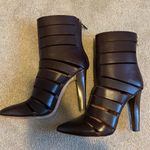 Rebecca Minkoff Derea Chocolate Burgundy Leather Cutout High Heel Boots size 10 Photo 2