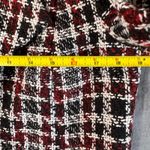 Calvin Klein  Plaid Tweed Topper Jacket Womens 2 Red Black White Long Blazer Coat Photo 7