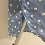 John Mark NWOT  Embroidered Polka Dot Cinch Tie Sleeve Blue Blouse Shirt Size M Photo 9