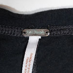 Free People  Cotton Modal Ultra Soft Stretch Fringe Tassel Detail Black Tee Shirt Photo 1