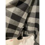 BB Dakota wool plaid open cardigan poncho black and gray size medium Photo 4