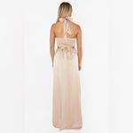 Show Me Your Mumu  Hazel Halter Maxi Dress In Champagne Luxe Satin Photo 6