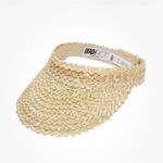 Beach Riot  Straw Visor Woven Wide Brim Sun One Size Resort Vacation Summer Chic Photo 1