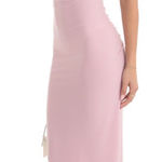 Lucy in the Sky Gathered Back Halter BodyCon Maxi Dress in Pink Photo 0