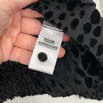 Good American Size 4 Black Sheer Bliss Burnout Velvet Leopard Print Wrap Top Photo 7