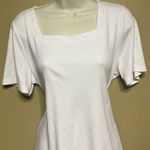 Denim & Co . Basic White Square Neck Top Photo 0