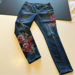Nine West Gramercy Skinny floral embroidery bohemian Jeans, stretchy, size 8 Photo 6