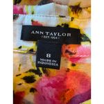 Ann Taylor  Shirt Women 8 Pink Yellow Floral Silk Cotton Button Down Preppy Boho Photo 8
