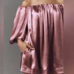 Anthropologie Mare Mare Off-The-Shoulder Puff-Sleeve Shine Mini Dress Photo 3