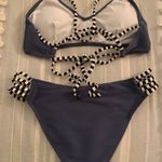 Cupshe Navy Ribbed Bikini Photo 3