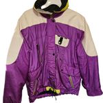 Women's Purple and Cream Ski Jacket Size M Photo 0