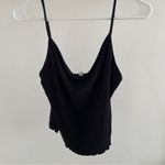 Free People  Cowl Neck Ruffle Hem Cami Black (Small) Photo 1
