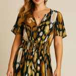 Anthropologie Somerset Romper In Ikat Print Bronze Size XS NWT Photo 0
