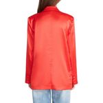 BB Dakota  Steve Madden Smooth Talk Blazer Satin Open Front Red XS New Oversized Photo 3