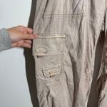 American Eagle Wideleg Cargo Pant Women 4 Long Tan Pocket Grunge Baggie Stretch Photo 4