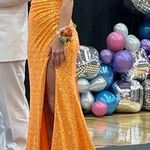 Glam Orange Sequin Prom Dress Photo 0