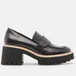 Dolce Vita Black Leather Halona Chunky Block Heel Platform Loafer 9.5 NWOB Photo 9