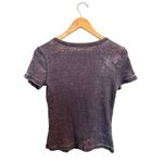 Project Social T Women's Most Wanted Burnout Henley Tee Sz S Purple Ribbed NWOT Photo 4