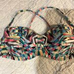 Becca  Bikini Top Multi Color Teal Green Blue Pink Size Small Photo 6