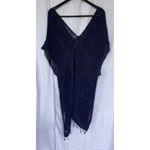 Monserat De Lucca Navy Open Weave Knit Tunic Cover Photo 2