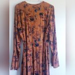 Leith  Nordstrom Rack Floral Autumn Rust Belle Sleeve Wrap Dress Photo 7