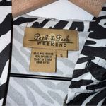 Peck & Peck  Black and White‎ Zebra Print Zip Up Windbreaker Shirt Vest Photo 3