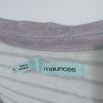 Maurice's  L Pastel Purple Stripe V-Neck Top Photo 3