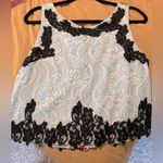 Gimmicks by BKE BKE gimmicks blue and black lace crop top size medium Photo 0