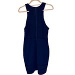 Adelyn Rae  Navy Blue Black Lace Inset Racerback High Neck Bodycon Mini Dress M Photo 8