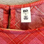 BP Orange Pink Plaid Dress Size Small Long Sleeve NWT Pleated Womens New N4 Photo 1