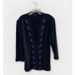Misook  Black Purple Ribbon Cardigan Jacket Classic Blazer Designer  Women's S Photo 4