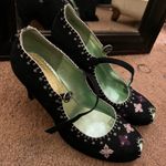 Sam Edelman Black SE Boutique Faux Suede Peep Toe Mary Jane Heels Womens 9 1/2 Photo 7