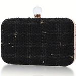 Evening Tweed Clutch Black Photo 5