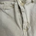 Y2K MIOU MUSE Beige yellowish Wide Leg Crop Raw Hem Jeans Women's Size M Tan Photo 4