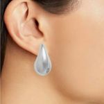 Silver Tone Tear Chucky Drop Earrings Brand New On Card In Packaging Photo 1