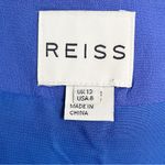 Reiss  Thena Royal Blue Silk Midi Dress Size 8 Sheer Belted Overlay Fit & Flare Photo 11
