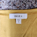 Me & U Women's Yellow Long Sleeve Sweater White Lace Accent Size Large Photo 2