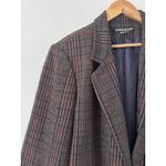 Savannah Brown Houndstooth Plaid Boxy Wool Vintage Blazer Jacket Women’s Size 16 Photo 2