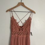 Free People NWT  Adella Maxi Slip dress in a pink size large Photo 3