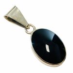 Sterling Silver  Black Oval Pendant Photo 0