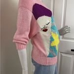 Nannell Pastel Colored Hand Knit Sweater Size Medium Pink Photo 8