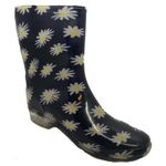Daisy Floral Rain Boots Size 8 Blue & Yellow Photo 1