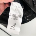 IRO Else Lamb Leather Black Moto Fringe Trimmed Button Up Jacket Boho US 6 Photo 7