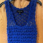 Tadashi Shoji  Alana Crochet Knit Dress in Cobalt Blue w/ Nude Lining Size Medium Photo 5