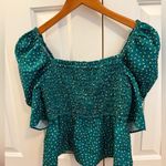 CROSBY by Mollie Burch  Smocked Top with Puff Sleeves Size Small Photo 2