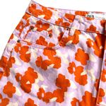 ZARA EUC The 90s Short Pop Art Floral Raw Edge High Rise Shorts Size 12 Photo 1
