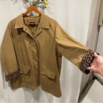 Cute camel tan leopard lined rain jacket Vintage 80’s Photo 10