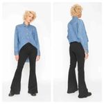 Free People  x Sandrine Rose Black Distressed Super Flare Jeans Size 30 Photo 1