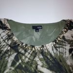 a.n.a . A New Approach Narrow Batwing Green Black Gold Abstract Shirt Blouse Top Photo 3