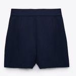 ZARA Blogger’s Fav|NWT Navy High Waisted Detailed Button Shorts Photo 12